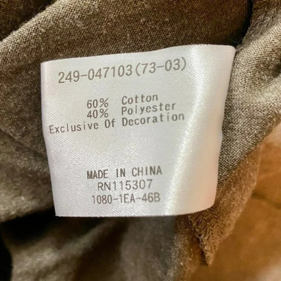 Uniqlo XS‎ brown long sleeve velvet trim dress - Picture 7 of 8